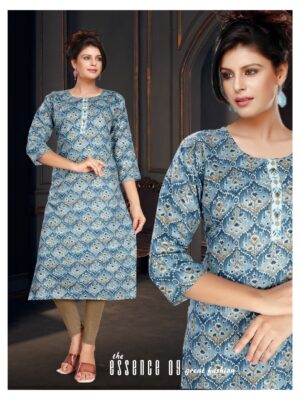 Elegant Blue Printed kurti